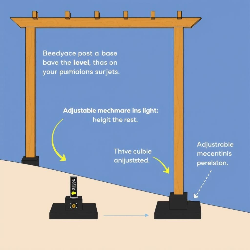 Adjustable Pergola Post Bases for Uneven Terrain