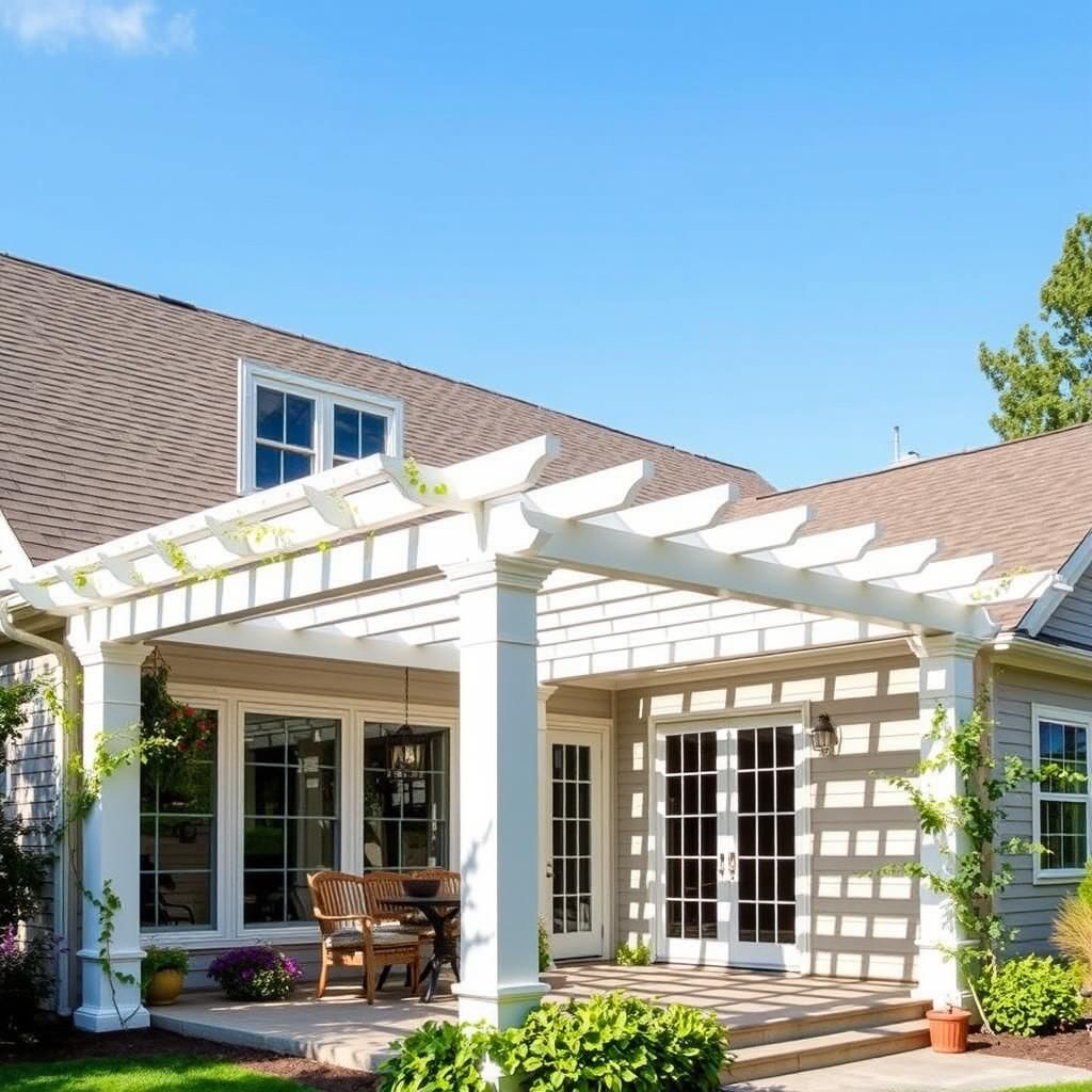 Attached Pergola Seamlessly Integrated with House