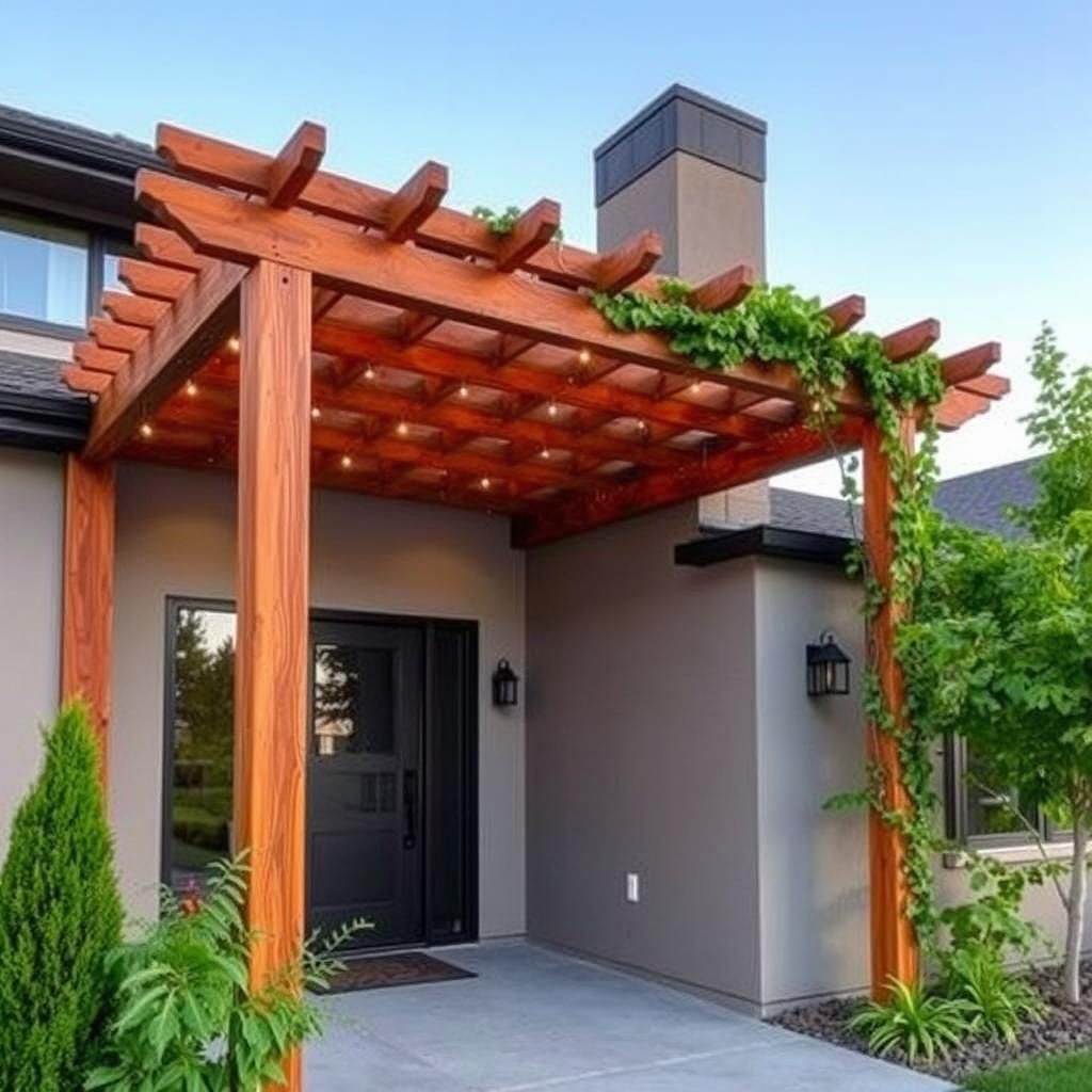 Attached pergola over entryway