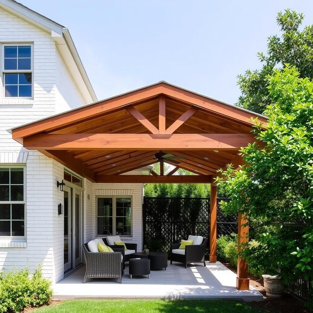 Attached Pergola Transitioning from a Southern Home