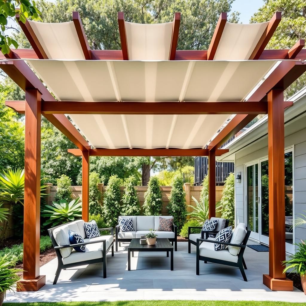 Modern Pergola with Lounging Area