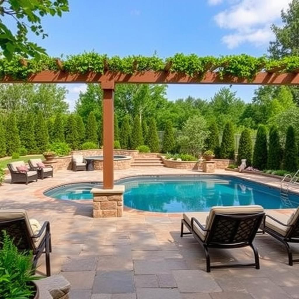 Backyard with Pergola and Pool