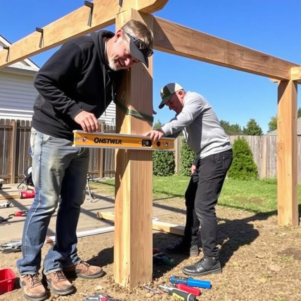 Building a pergola, attaching beams