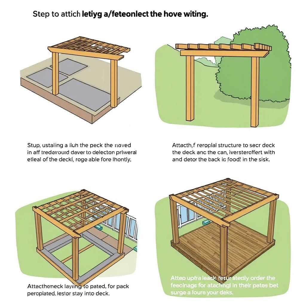 Construction process of a deck with pergola