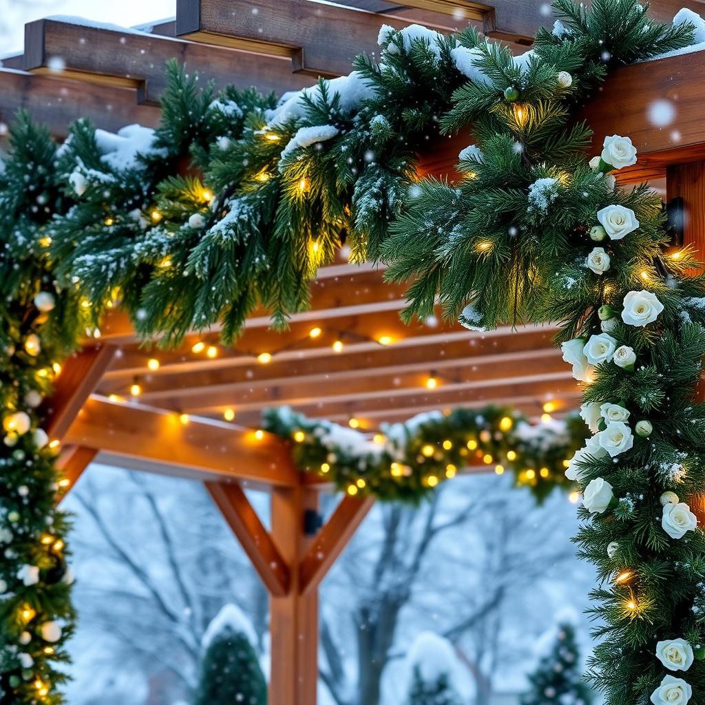 Christmas Wedding Pergola with Fairy Lights