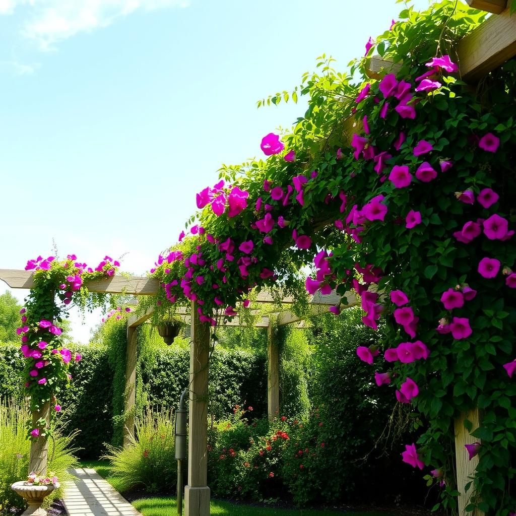 Classic Garden Pergola with Lush Greenery