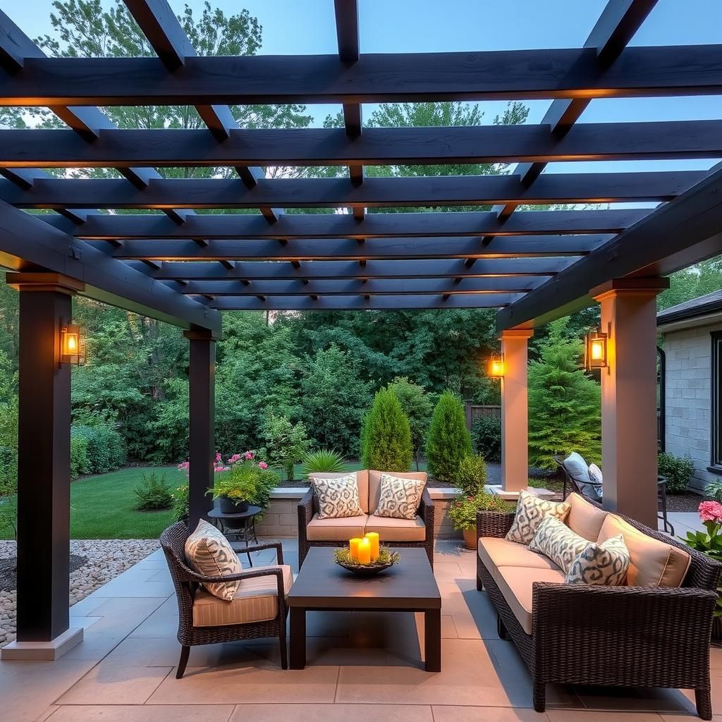 relaxing pergola lounge area