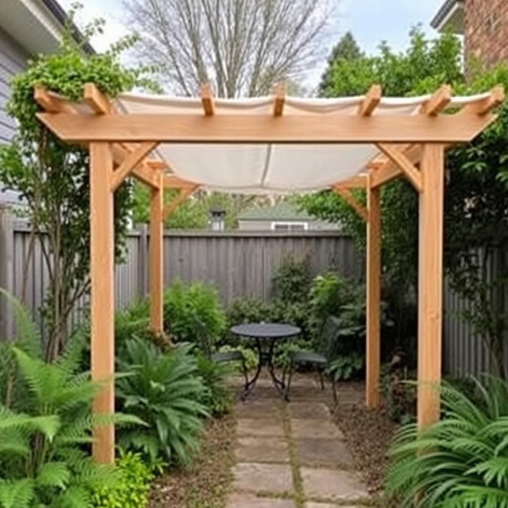 Cozy pergola retreat in a backyard