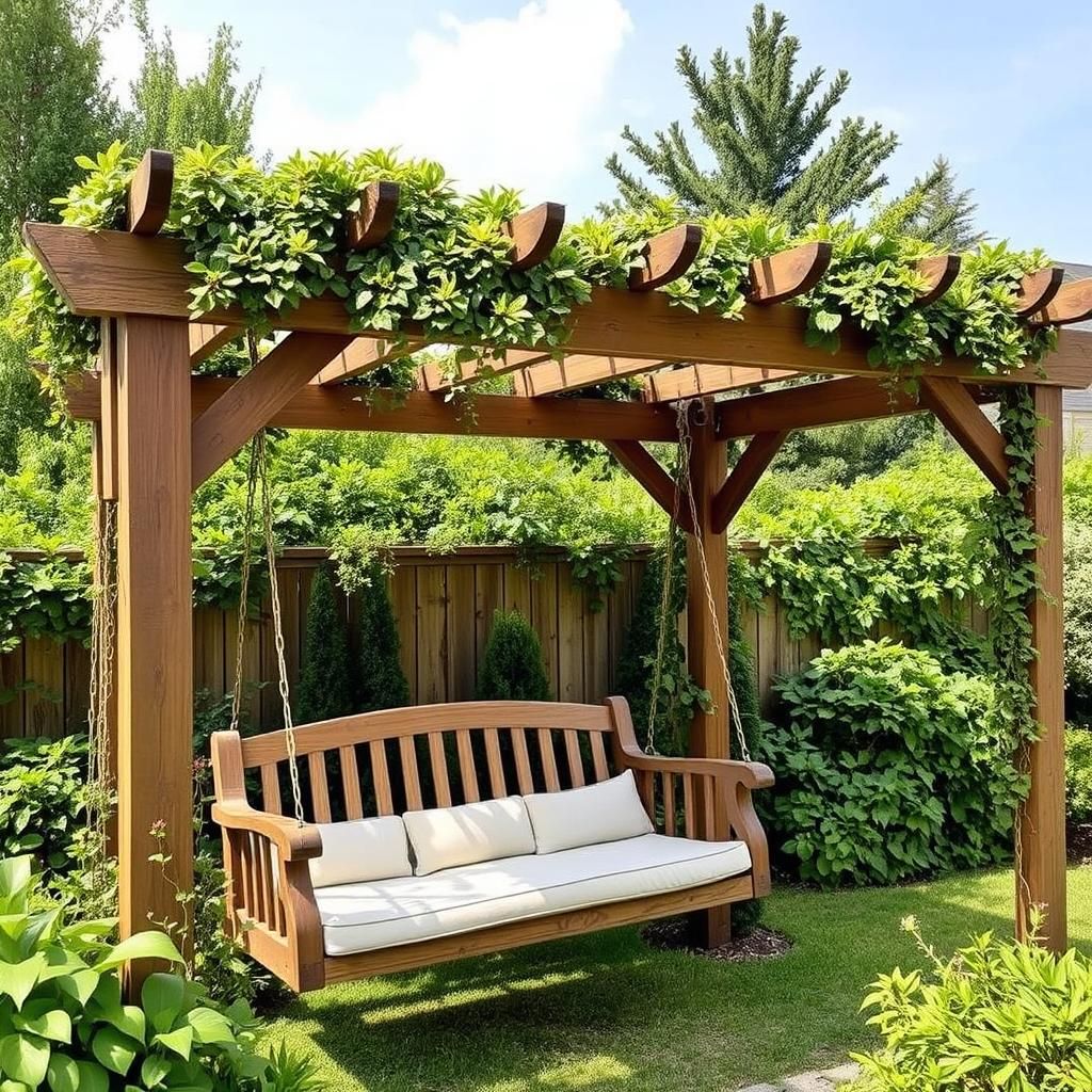 Pergola Swing with Greenery