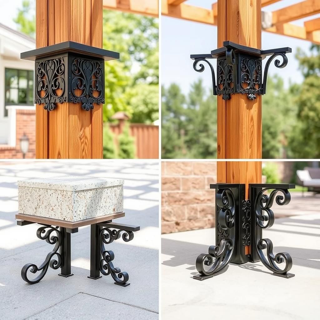 Decorative Metal Pergola Post Bases