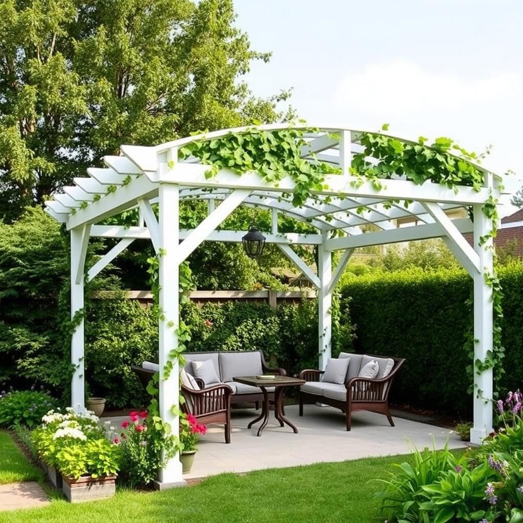 Detached Pergola Creating a Secluded Oasis