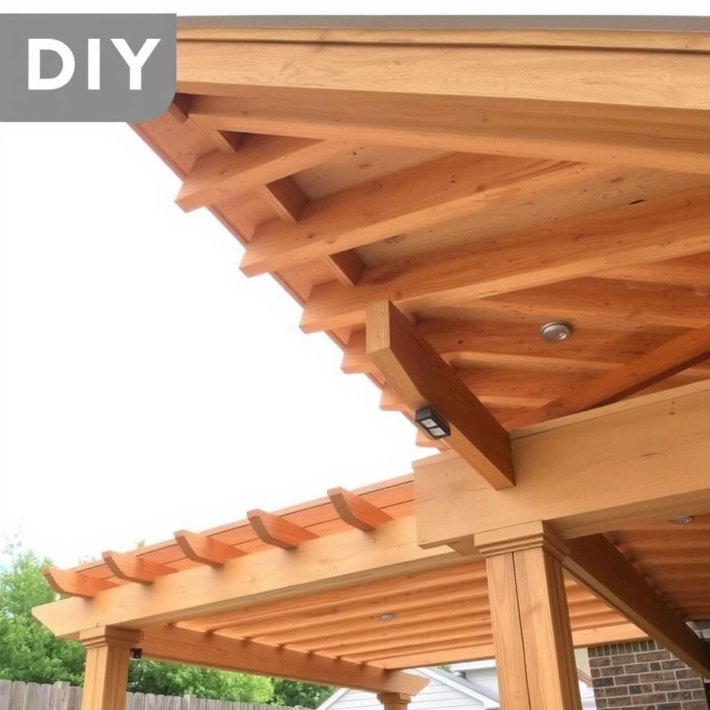 DIY Pergola with Wooden Roof