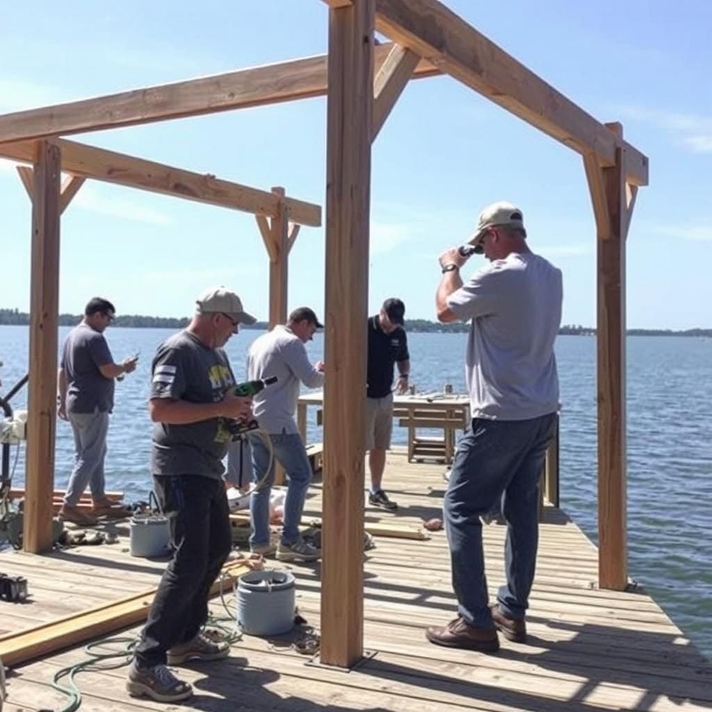 Building a pergola on a dock