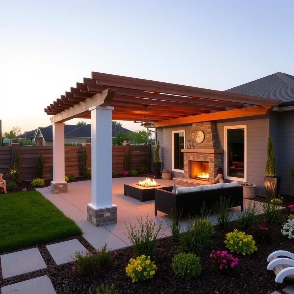 Fireplace and Pergola Design