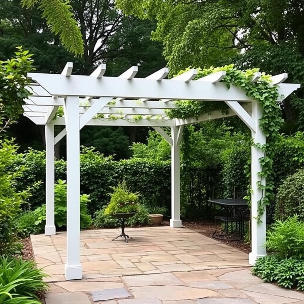 Freestanding pergola as a garden focal point