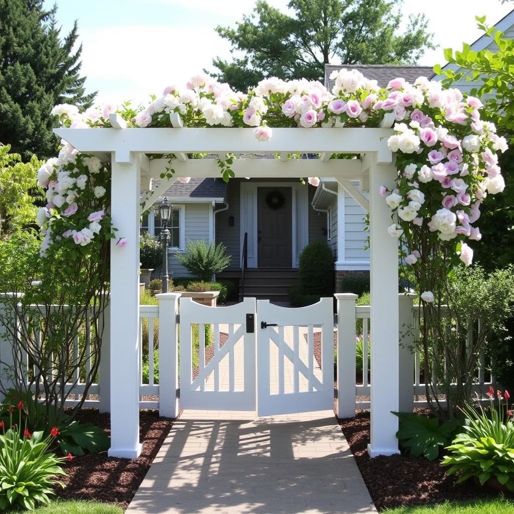 Freestanding pergola with gate