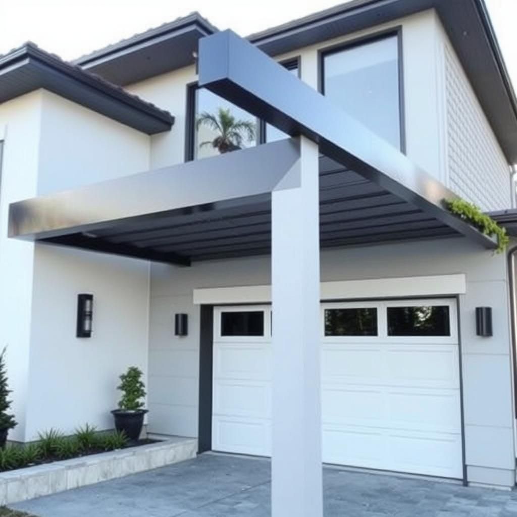 modern pergola over garage