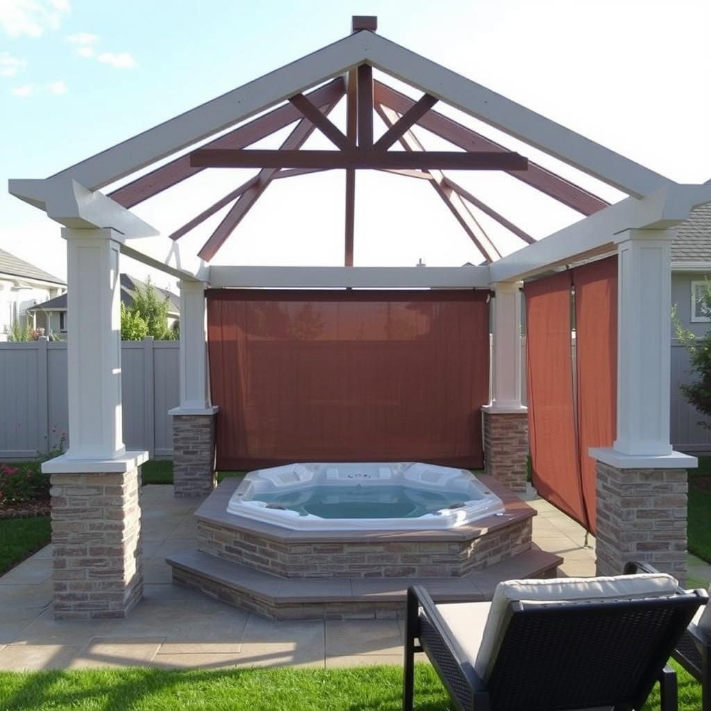 Gazebo Pergola with Hot Tub