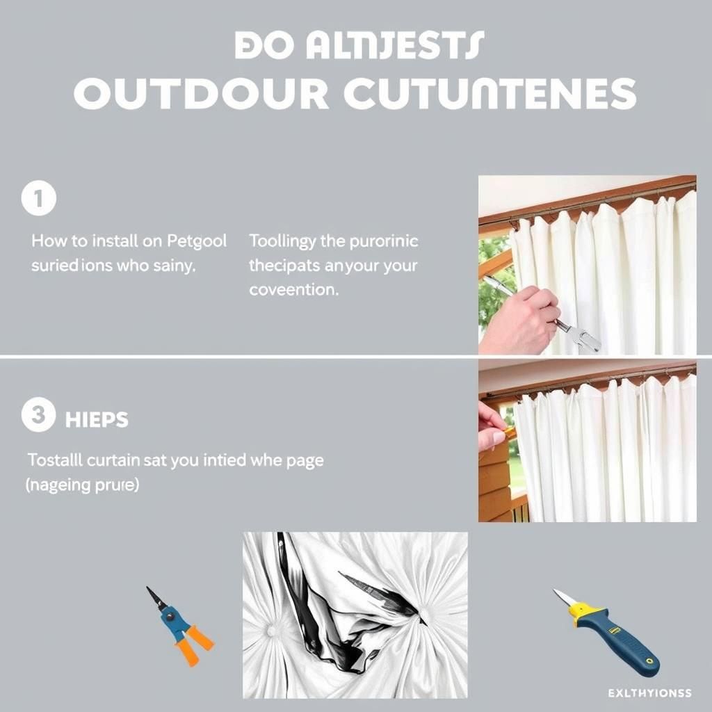 Installing outdoor pergola curtains