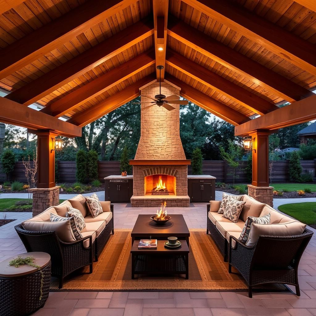 Gable Pergola Outdoor Living Room