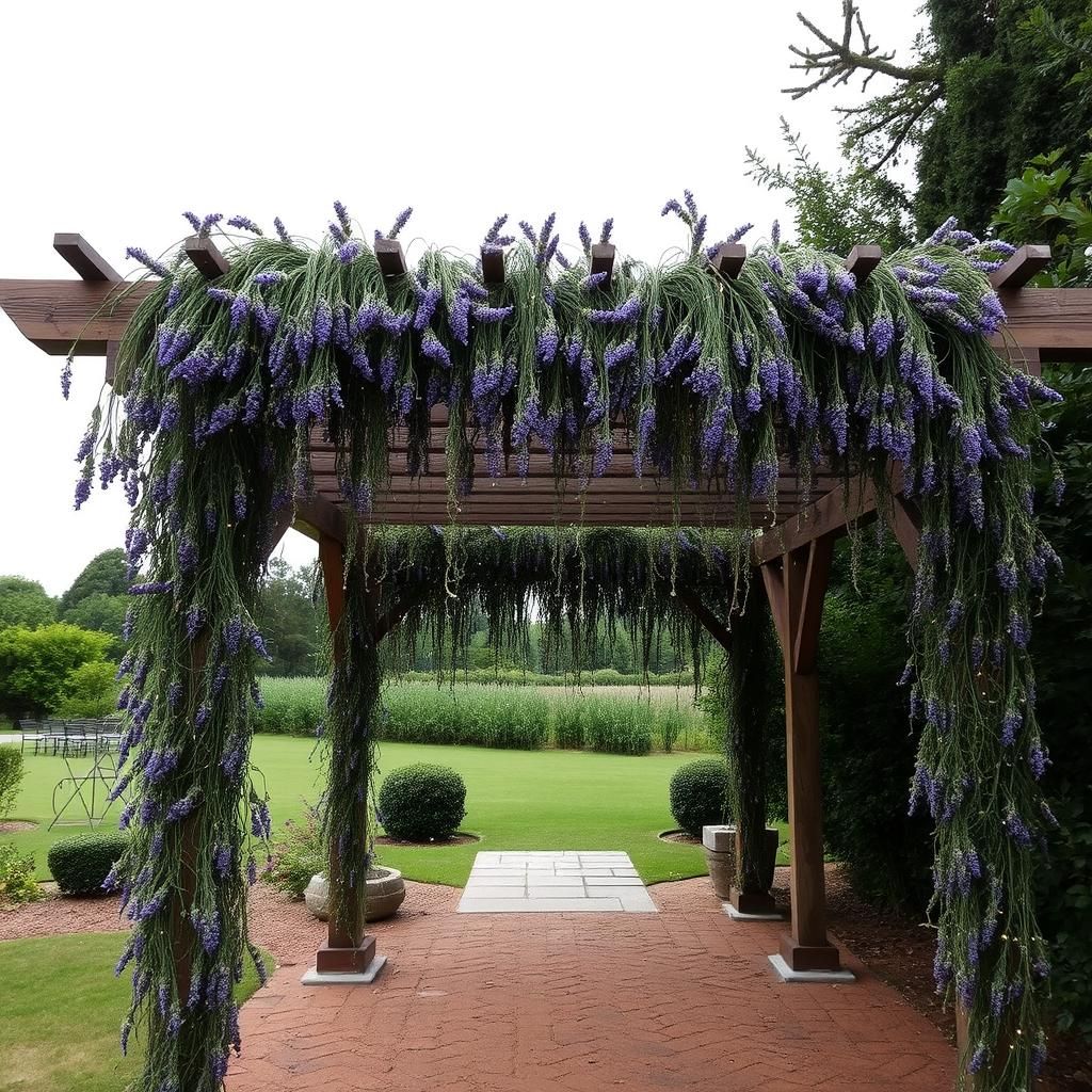 Lavender Wedding Pergola Drapery