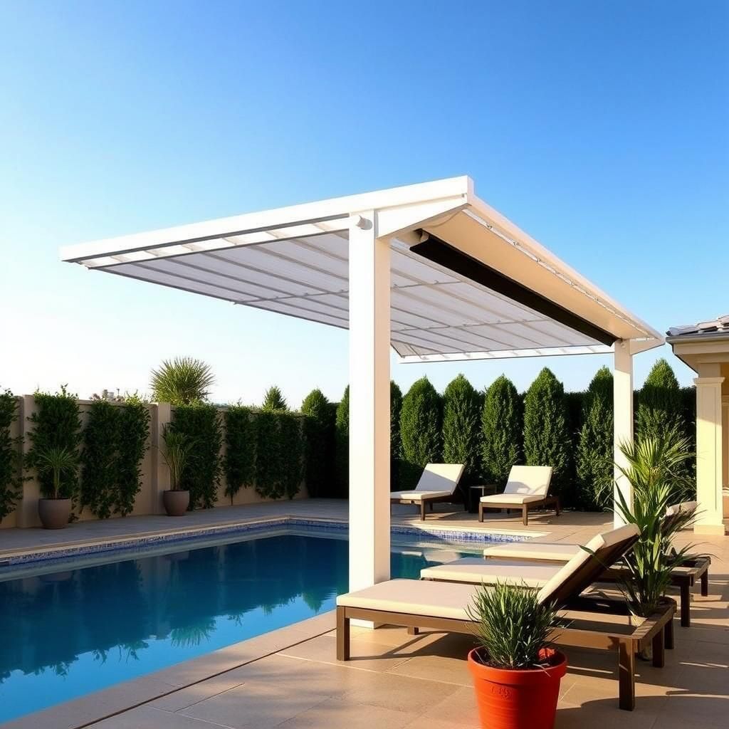 Modern Aluminium Pergola Poolside