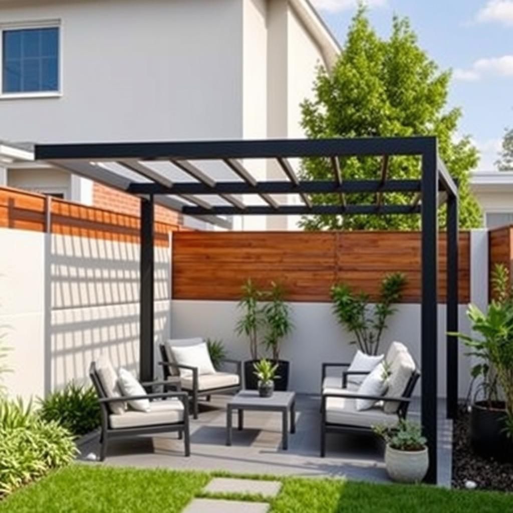 Modern Garden Corner Pergola