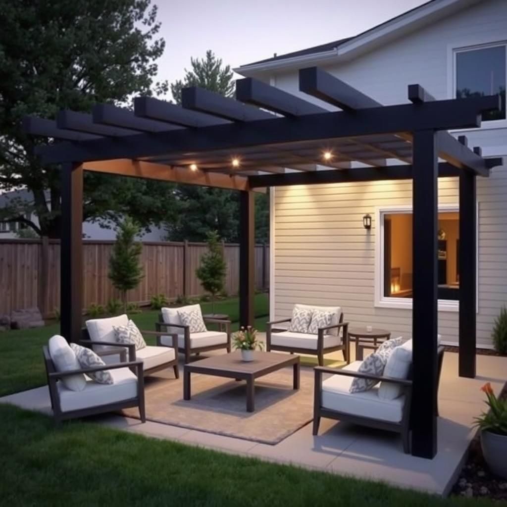 Modern Pergola Attached to House