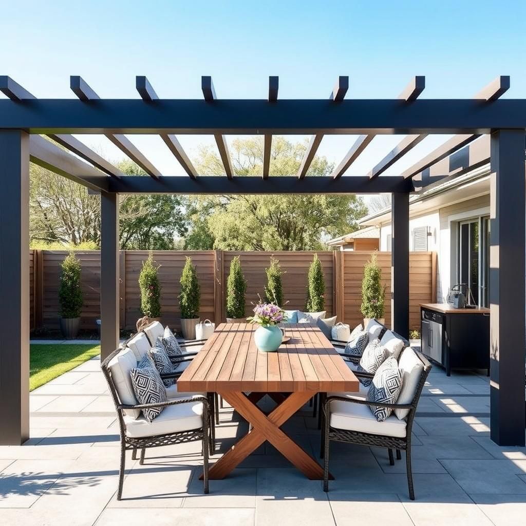 Modern Pergola Dining Area