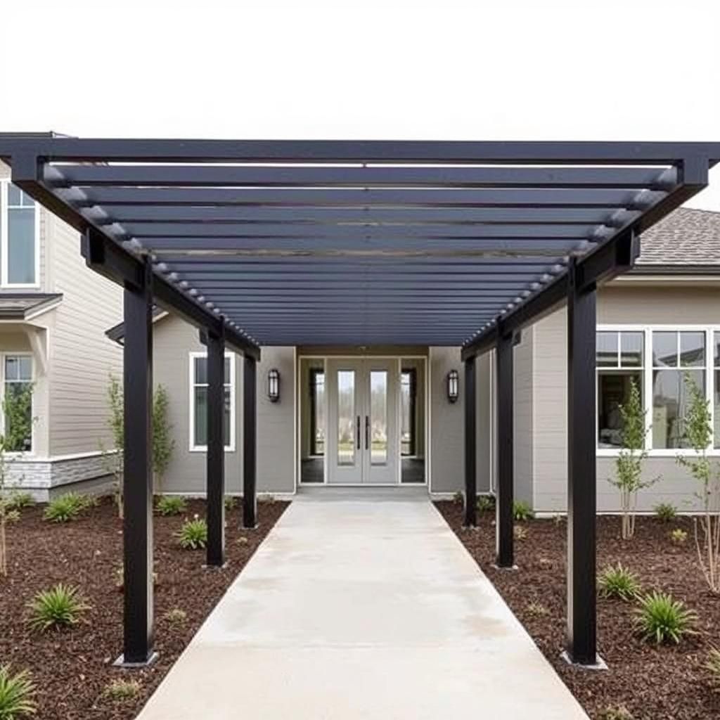 Modern Pergola Entryway Design