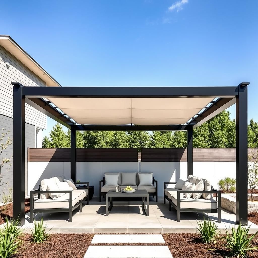 Modern Pergola Gazebo Lounge Area