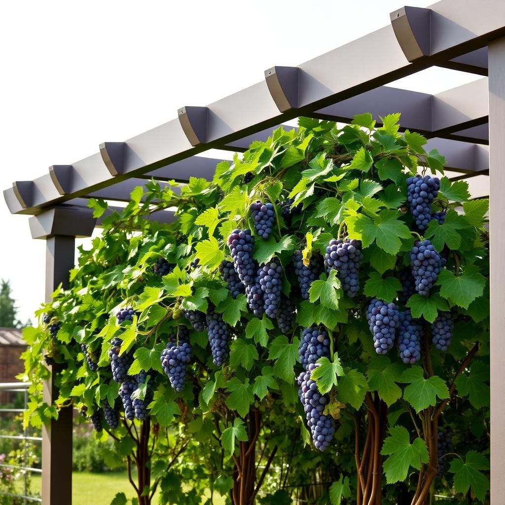 Modern Pergola with Grape Vines