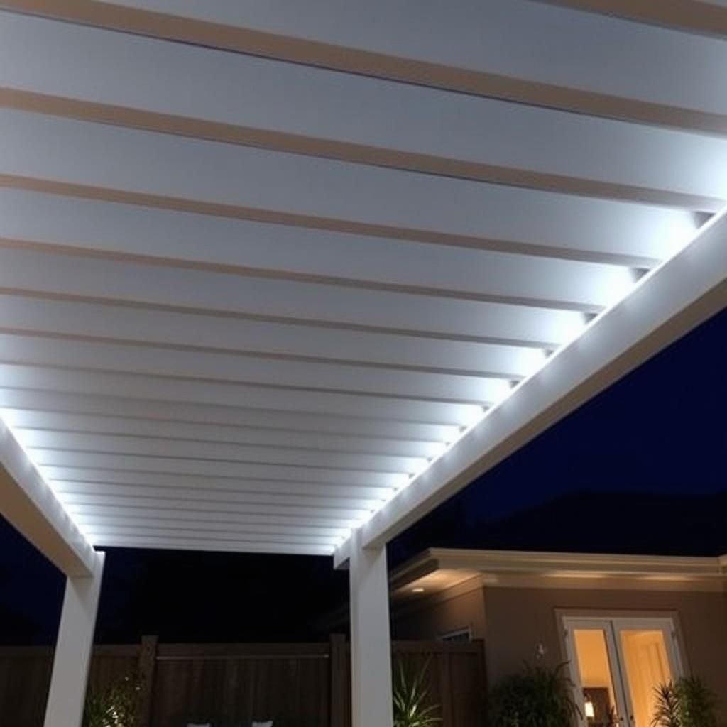 Modern Pergola with LED Strip Lighting