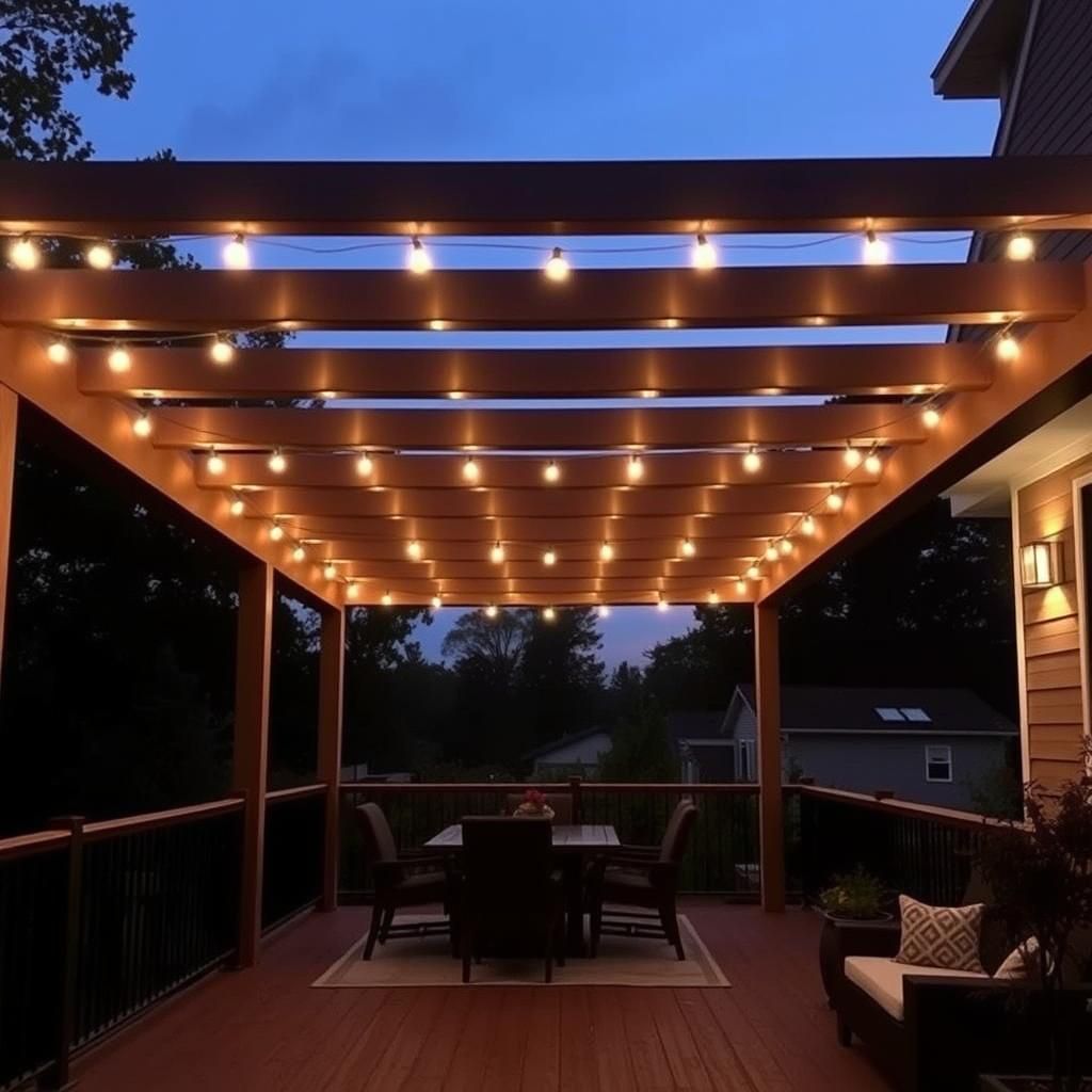 Modern Pergola Lighting Ideas on Deck