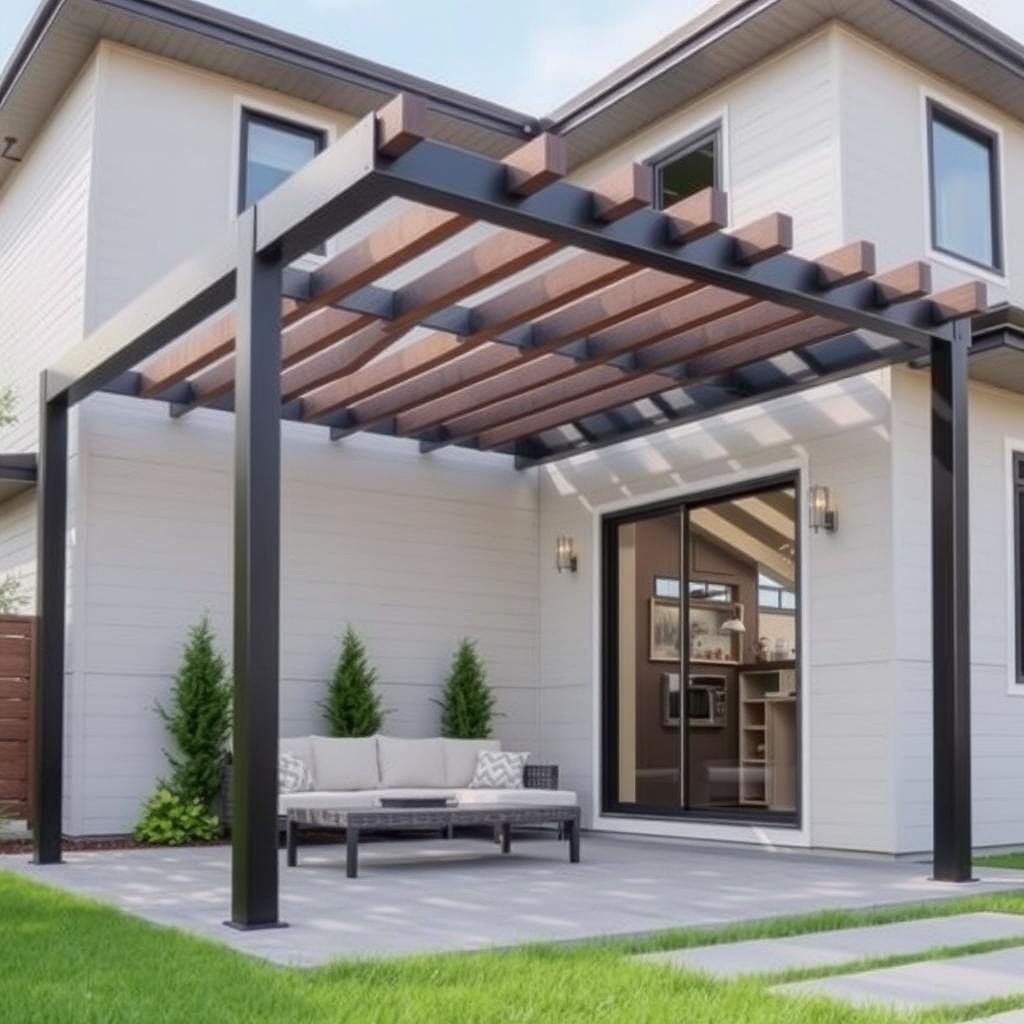 Modern pergola with clean lines