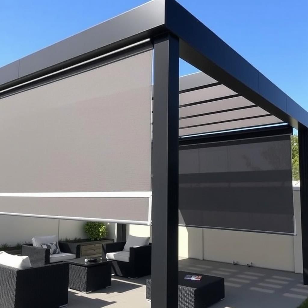 Modern Pergola with Retractable Screens