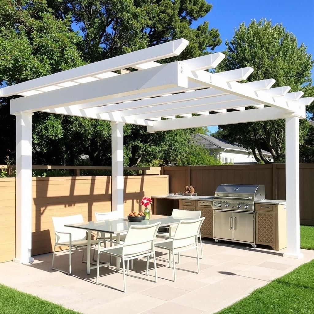 Modern White Pergola