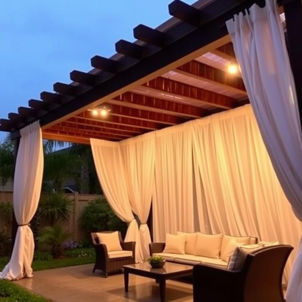 outdoor curtains pergola rain