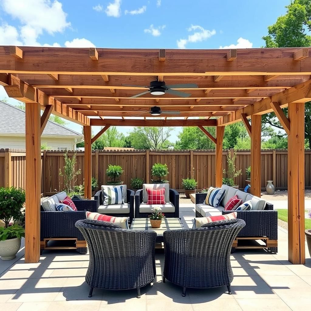 Pallet Pergola with Outdoor Furniture