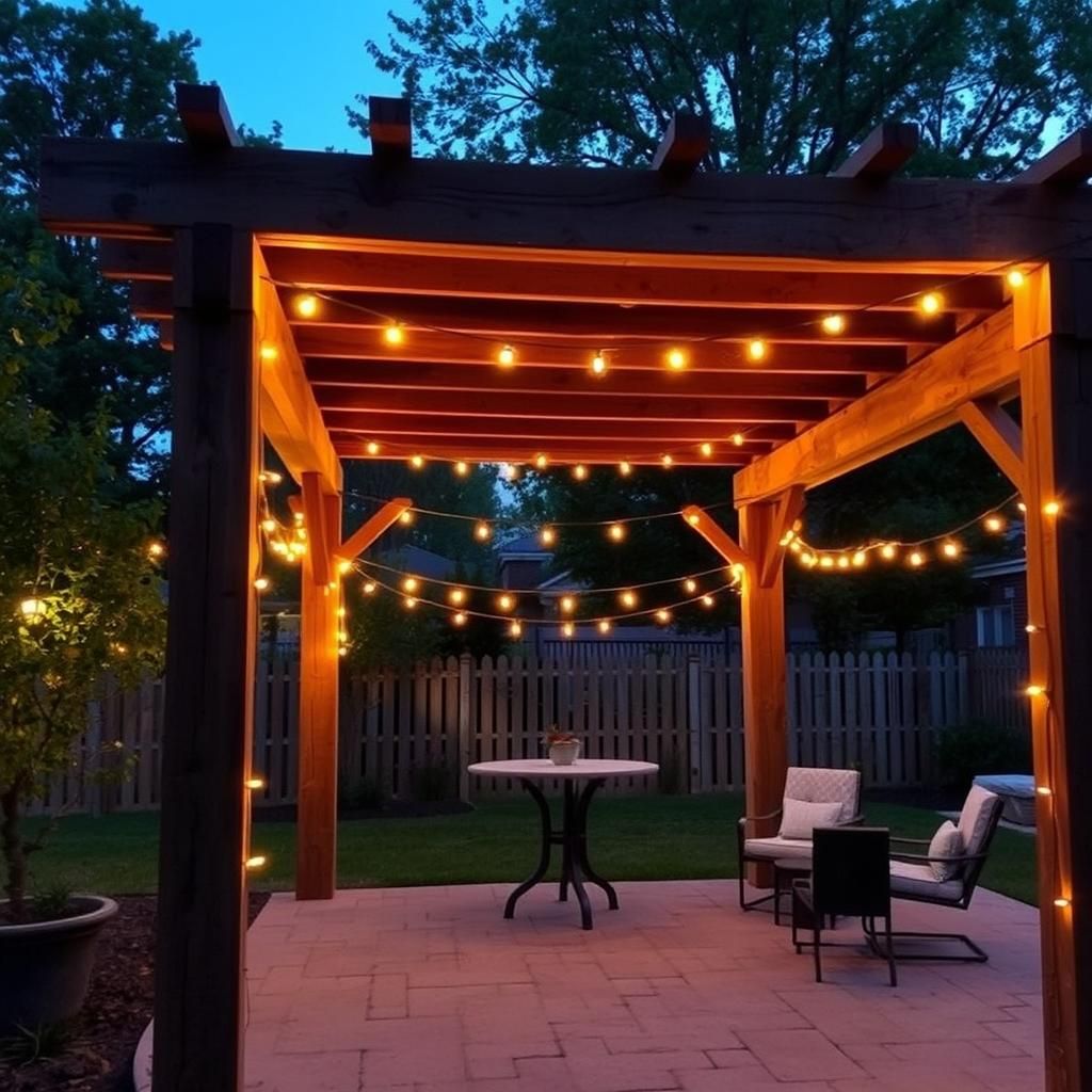 Pallet Pergola with Outdoor Lighting