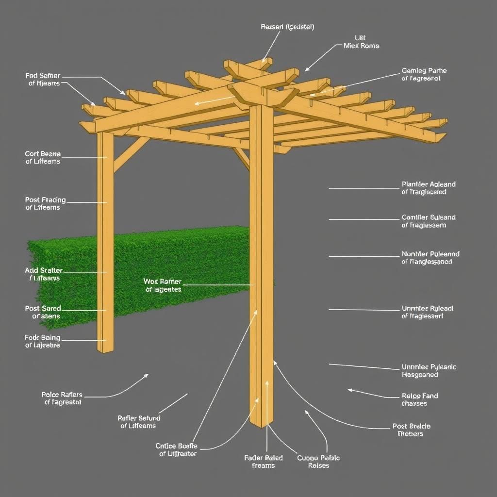 Pergola construction diagram