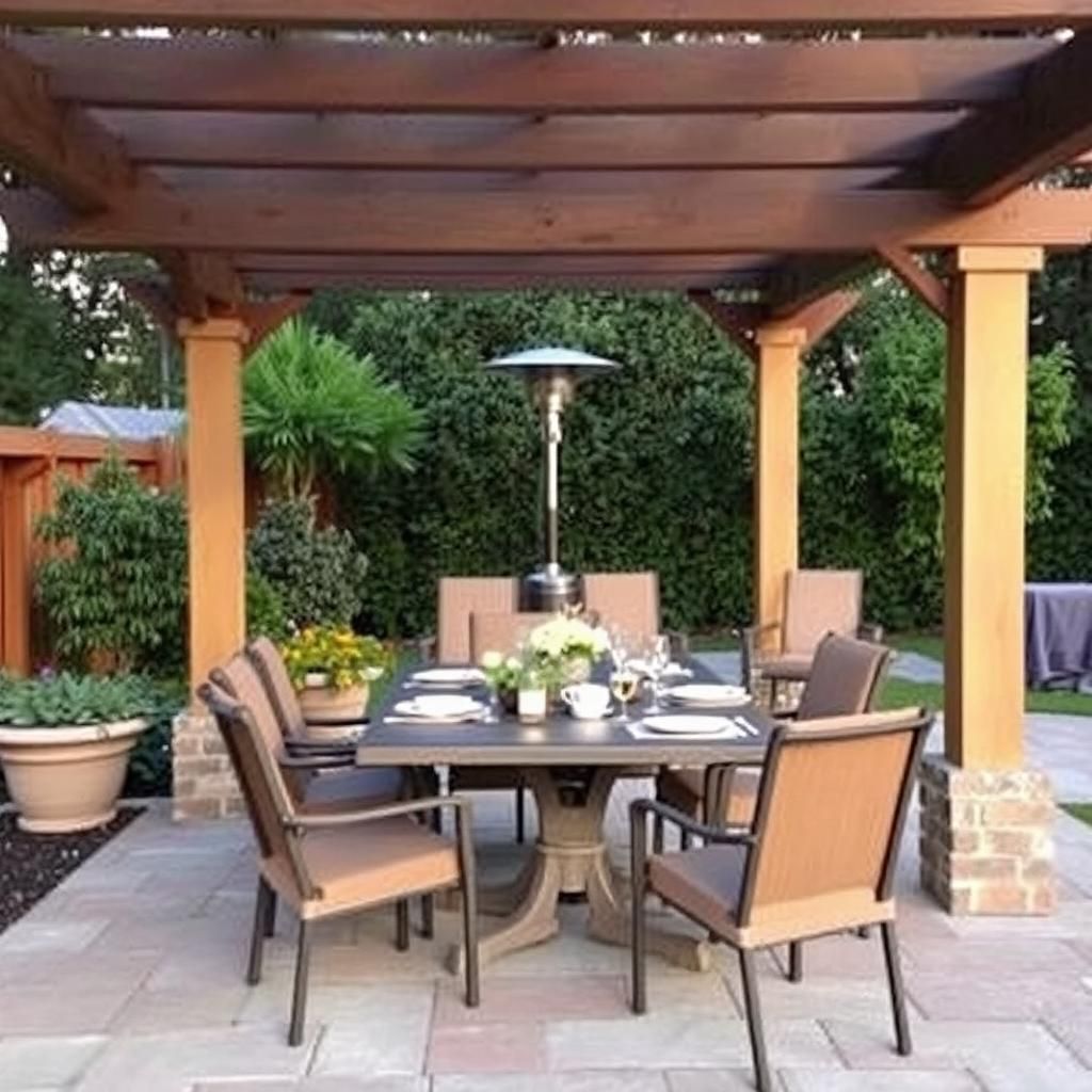 Pergola Dining Area with Heater