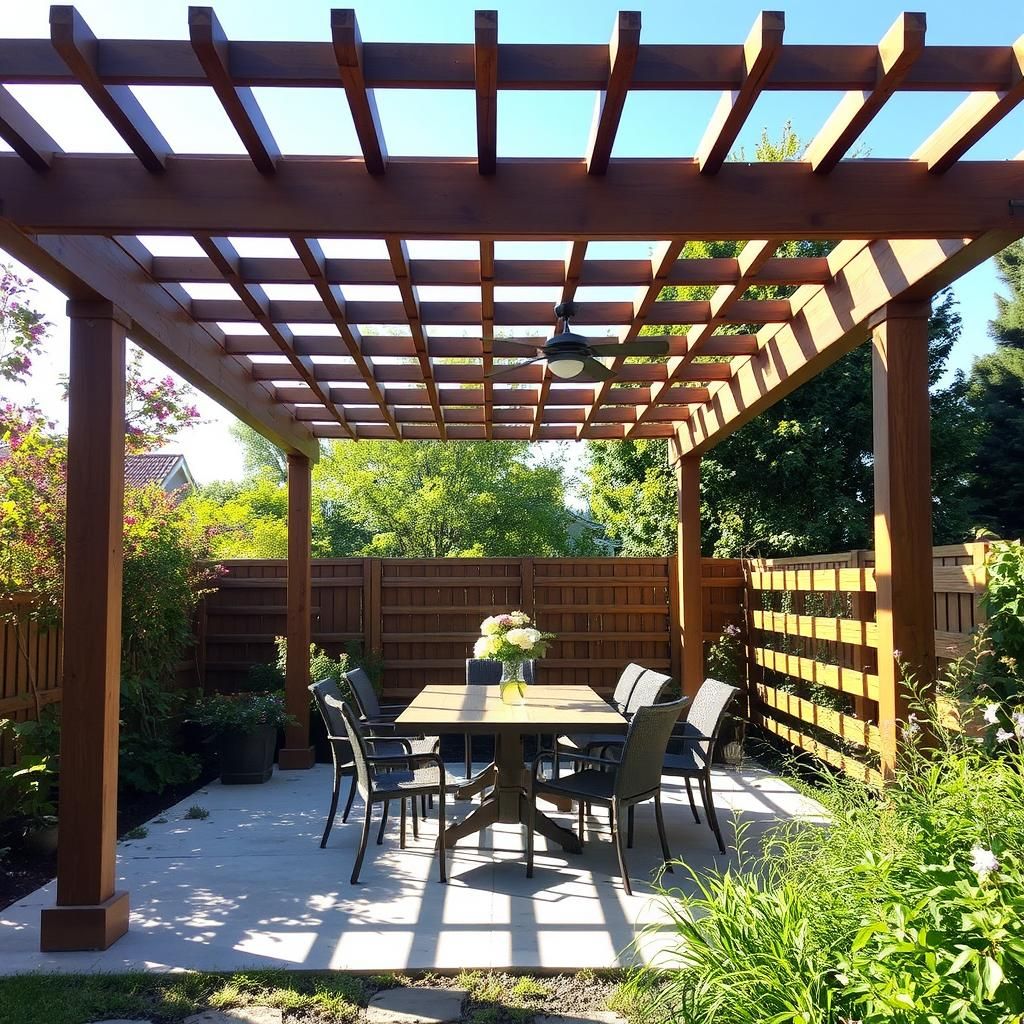 Pergola dining setup