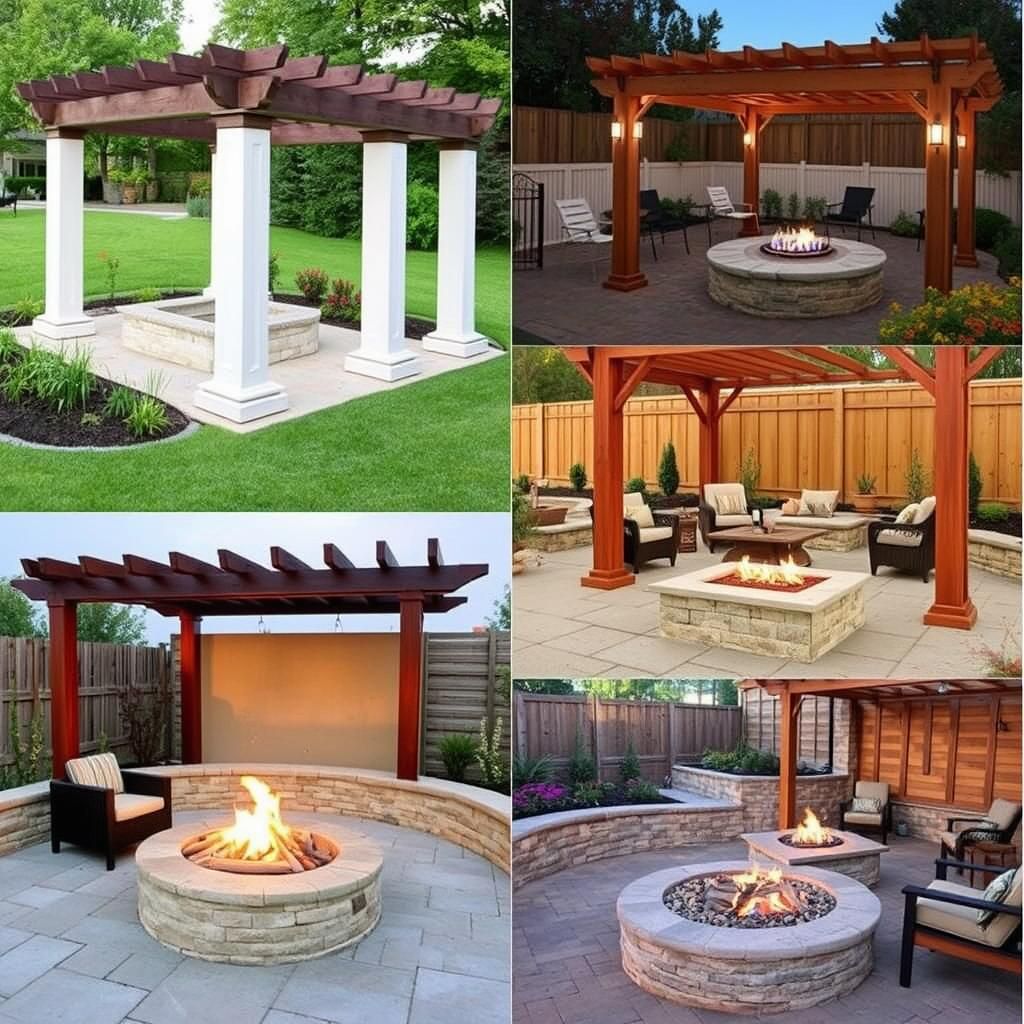 Pergola fire pit design ideas