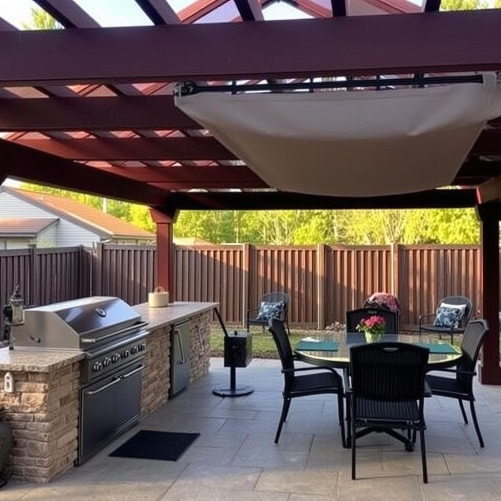 pergola grill area rain cover