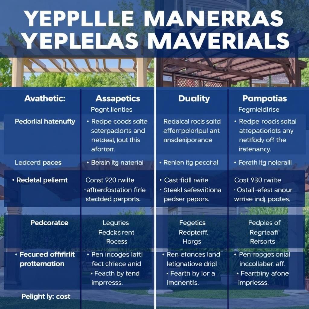 Pergola materials comparison