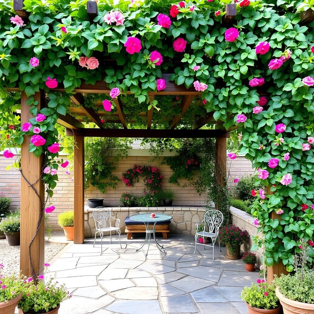 Romantic Pergola Covered in Greenery