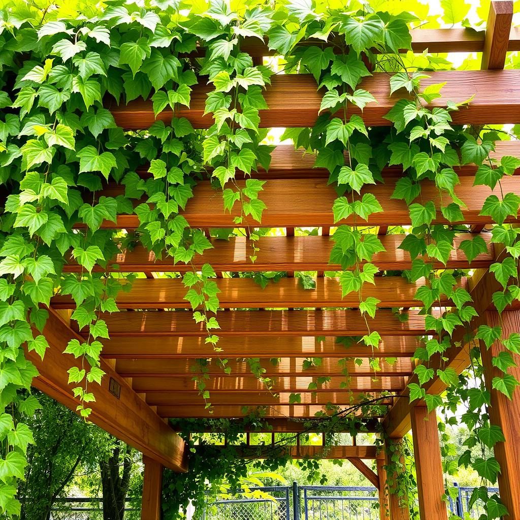 Pergola Covered in Lush Vines