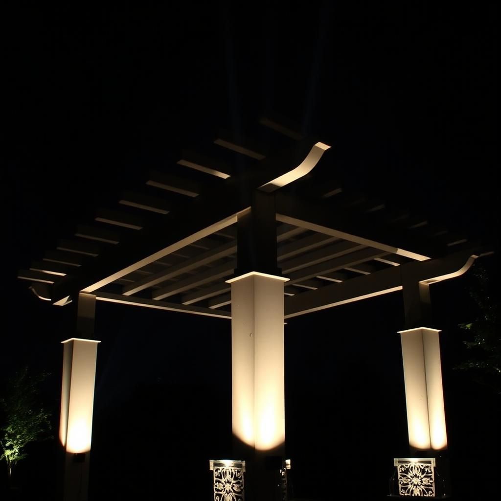 Pergola with Dramatic Uplighting