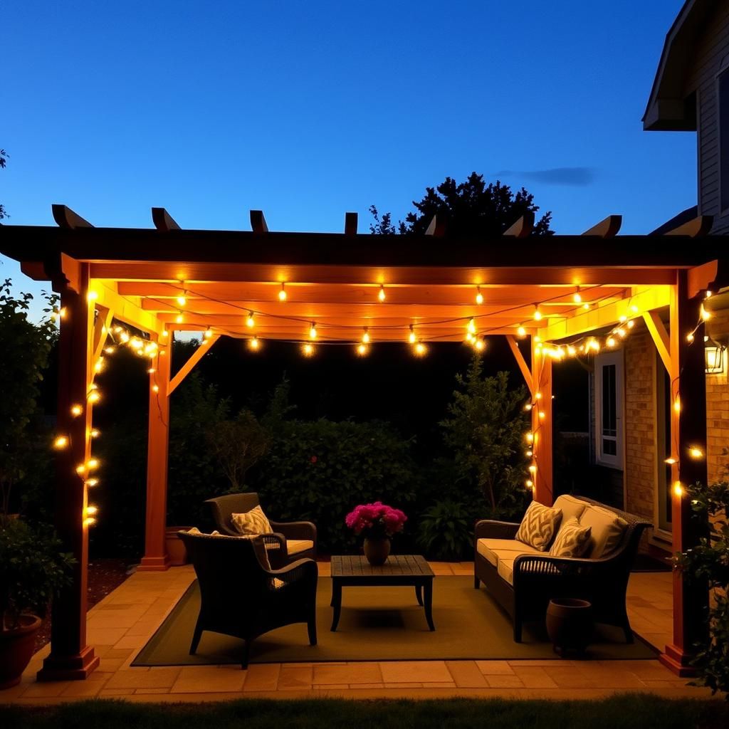 pergola with lighting